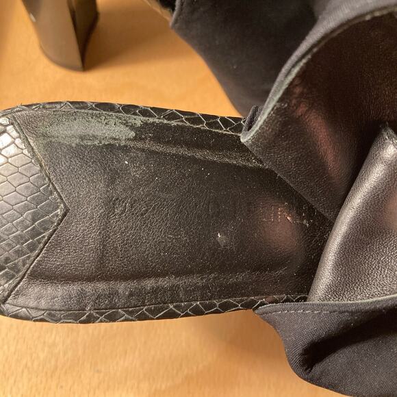 Donald J. Pliner Mink Black Leather Snakeskin Microfiber & Horn Heel ~ Sz 9.5 - Picture 7 of 9